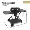deluxe4home® Kugelgrill Ø55 cm mit Ablagefläche I Rollbarer Produktbild-Vorschau 7