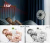 A collage showing a security camera monitoring a sleeping person and a comparison of a mother and child sleeping in color and black and white. Produktbild-Vorschau