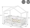 ML-Design detská posteľ domček posteľ 80x160 cm biela s 2 Náhľad obrázku produktu 6