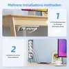 Collage showing two different installation methods for a power strip. Produktbild-Vorschau