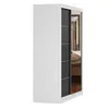 Schwebetürenschrank Kleiderschrank 150 cm Weiß/Schwarz mit Produktbild-Vorschau 9