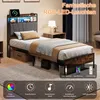 UnboxG Metallbett 90x200 mit Stauraum-Kopfteil,LED und Produktbild-Vorschau 3