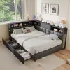 UnboxG Polsterbett 140x200 cm Grau, Doppelbett aus Produktbild-Vorschau 9