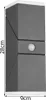 A product shot of a gray outdoor wall light with dimensions indicated. Anteprima dell’immagine prodotto