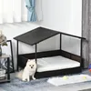 Pawhut, rieten hondenhuis, hondenbed met kussen, vormgeving Productafbeelding-voorbeeld 2