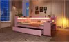 Daybed 140x200 cm mit USB & LED – Tagesbett in Rosa, Produktbild-Vorschau 7