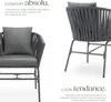 Ensemble de chaises VALEIRAS effet corde tressée - Lot de 4 Voir les images du produit 3