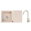 VBChome Lavello in granito 76 x 44 cm Beige con rubinetto Anteprima dell’immagine prodotto 1