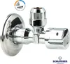 A close-up studio shot of a chrome-plated angle valve on a white background. Produktbild-Vorschau