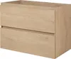 A light oak vanity unit with two drawers against a white background. Podgląd zdjęcia produktu