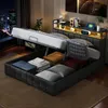 Cama con somier INONEFT de 140x190 cm con LED y USB, cama Vista previa de la imagen del producto 3