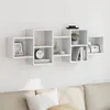 vidaXL Nástěnná police bílá 129x18x42 cm materiál na bázi Náhled obrázku produktu 2