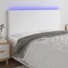 vidaXL LED Kopfteil Weiß 180x5x118/128 cm Kunstleder Produktbild-Vorschau 2