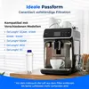 A coffee machine with a water filter and cups on a table. Produktbild-Vorschau
