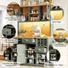 okwish Küchenschrank Stauraum Hoch Mit Glastüren Und LED Produktbild-Vorschau 6