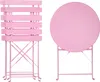 A pink metal bistro table and two chairs are shown side-by-side against a white background. Produktbild-Vorschau