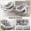 A collage of images showing rocking chairs with thick cushions, highlighting their comfort and design. Produktbild-Vorschau