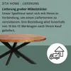A wooden table with a black base, accompanied by text and an icon related to delivery. Voir les images du produit