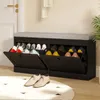 VOWNER Schuhschrank mit 2 Klappen, Sitzbank mit Sitzkissen Produktbild-Vorschau 6