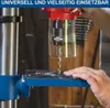 A person is using a drill press to drill into a piece of material. Produktbild-Vorschau