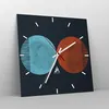 Wanduhr - Quadrat - Glasuhr - Abstraktion Blau Rot - Produktbild-Vorschau 4