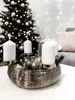 Kobolo dekoratívny kovový adventný veniec v striebornej Náhľad obrázku produktu 2