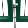 A close-up view of a green metal garden gate latch mechanism. Náhľad obrázku produktu