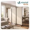 VOUNOT® Paravent Raumteiler 3 Teilig auf Rollen Freistehend Produktbild-Vorschau 2