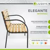 Juskys Gartenbank Modena – 2-Sitzer Holzbank mit Armlehnen Produktbild-Vorschau 5
