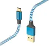 Ladekabel "Reflective", USB-A - USB-C, 1,5 m, Nylon, Blau Produktbild-Vorschau 2