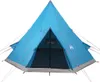 vidaXL Tipi-Campingzelt 4 Personen Blau Wasserdicht Produktbild-Vorschau 5