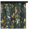 A close-up view of a dark curtain with a floral pattern. Produktbild-Vorschau