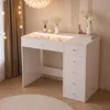 VANITII Coiffeuse avec éclairage LED 6 Tiroirs Blanc 92 x Voir les images du produit 12