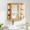 GOPLUS Spiegelschrank Holz mit einzelner Spiegeltür, Produktbild-Vorschau 5