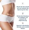 A person's torso with a scar patch on their side, accompanied by numbered text describing the product's benefits. Produktbild-Vorschau