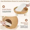 Yaheetech Kratzbaum aus PE-Rattan, 72 cm, mit Katzenhöhle & Produktbild-Vorschau 7