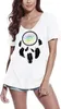 Damen Grafik T-Shirt V-Ausschnitt Feder Mandala Yoga – Produktbild-Vorschau 1