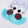 Böhmen Frauen Fan Form Quaste Strass Intarsien Ohrstecker Produktbild-Vorschau 6