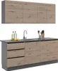 A modern kitchen unit with upper cabinets and a countertop with a sink and faucet. Náhled obrázku produktu