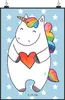 Mr. & Mrs. Panda Poster Einhorn Herz DIN A2 - Blau Pastell Produktbild-Vorschau 1
