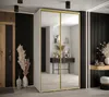 Šatní skříň ASIRI 2 - 140/60 cm, bílá / zlatá Náhled obrázku produktu 1