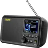 A black portable DAB+ radio with a color display and antenna extended, shown against a white background. Produktbild-Vorschau
