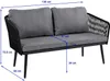A diagram showing the dimensions of an outdoor sofa. Produktbild-Vorschau