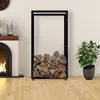 A modern living room with a fireplace and a firewood rack. Podgląd zdjęcia produktu