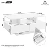 A diagram showing the dimensions of a white coffee table. Produktbild-Vorschau