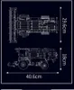 Blueprint-style diagrams of a construction vehicle with dimensions indicated. Anteprima dell’immagine prodotto