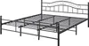 A black metal bed frame with a headboard and footboard, shown from a diagonal angle against a white background. Produktbild-Vorschau