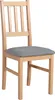 A single wooden chair with a gray upholstered seat against a white background. Produktbild-Vorschau