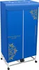 A blue electric clothes dryer stand with gold decorative patterns. Podgląd zdjęcia produktu