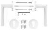 A set of door handles and installation hardware laid out on a white background. Produktbild-Vorschau